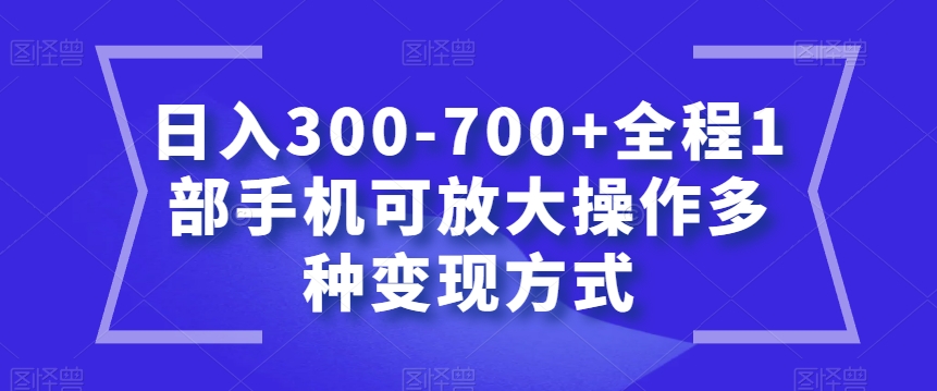 日入300-700+全程1部手机可放大操作多种变现方式【揭秘】网赚项目-副业赚钱-互联网创业-资源整合华本网创