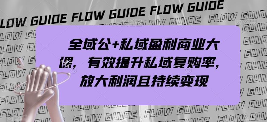 全域公+私域盈利商业大课，有效提升私域复购率，放大利润且持续变现网赚项目-副业赚钱-互联网创业-资源整合华本网创