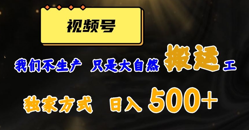 视频号轻松搬运日赚500+，一个1分钟1条原创视频【揭秘】网赚项目-副业赚钱-互联网创业-资源整合华本网创