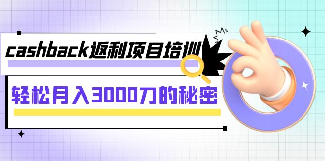 cashback返利项目培训：轻松月入3000刀的秘密（8节课）网赚项目-副业赚钱-互联网创业-资源整合华本网创