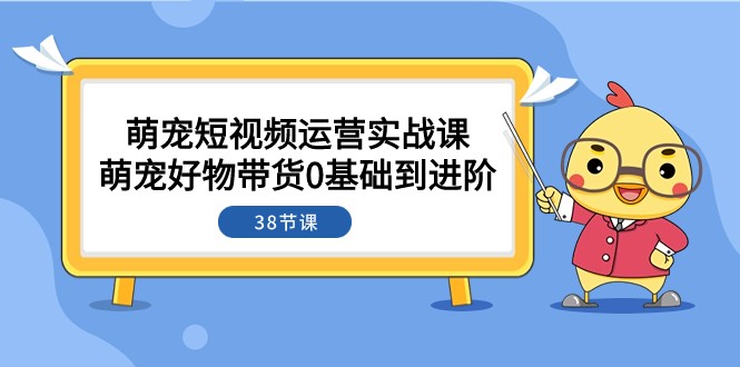 萌宠·短视频运营实战课：萌宠好物带货0基础到进阶（38节课）网赚项目-副业赚钱-互联网创业-资源整合华本网创