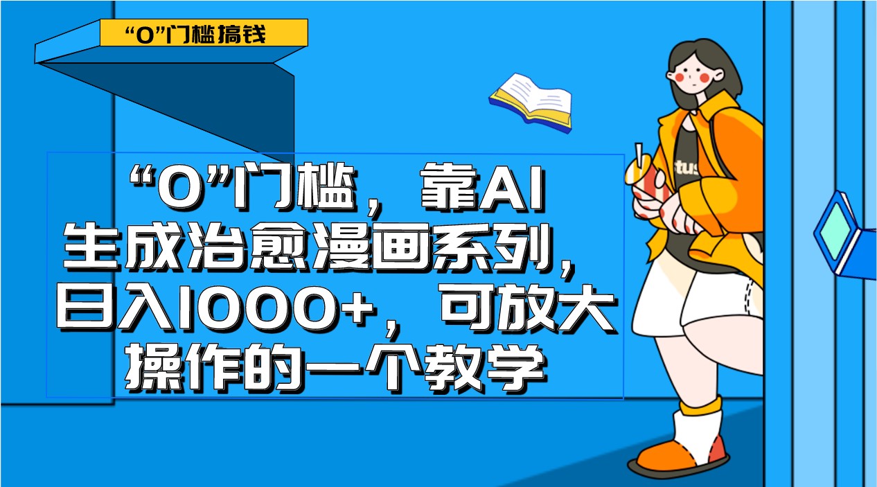 0门槛，靠AI生成治愈漫画系列，日入1000+，可放大操作的一个教学网赚项目-副业赚钱-互联网创业-资源整合华本网创