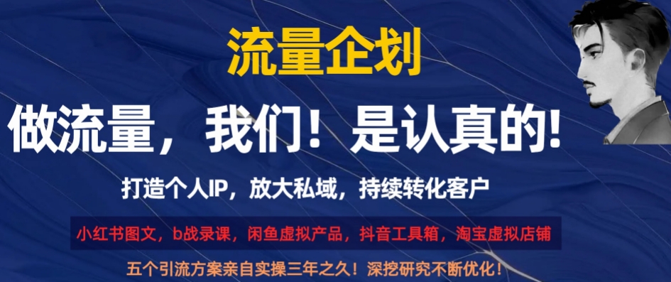 流量企划，打造个人IP，放大私域，持续转化客户【揭秘】网赚项目-副业赚钱-互联网创业-资源整合华本网创