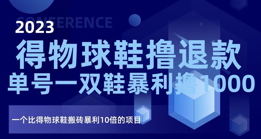 2023得物球鞋撸退款，单号一双鞋暴利撸1000，一个比得物球鞋搬砖暴利10倍的项目【揭秘】网赚项目-副业赚钱-互联网创业-资源整合华本网创