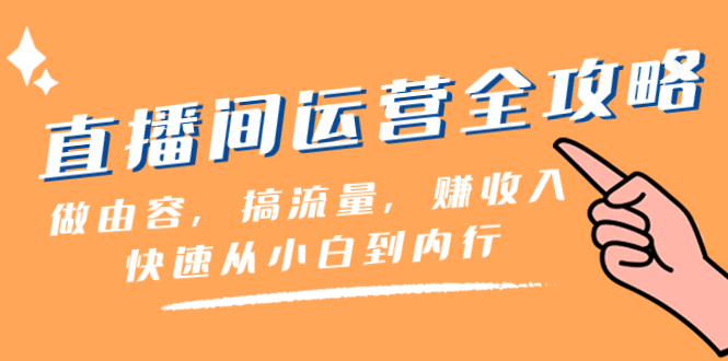 （8242期）直播间-运营全攻略：做由容，搞流量，赚收入一快速从小白到内行（46节课）网赚项目-副业赚钱-互联网创业-资源整合华本网创