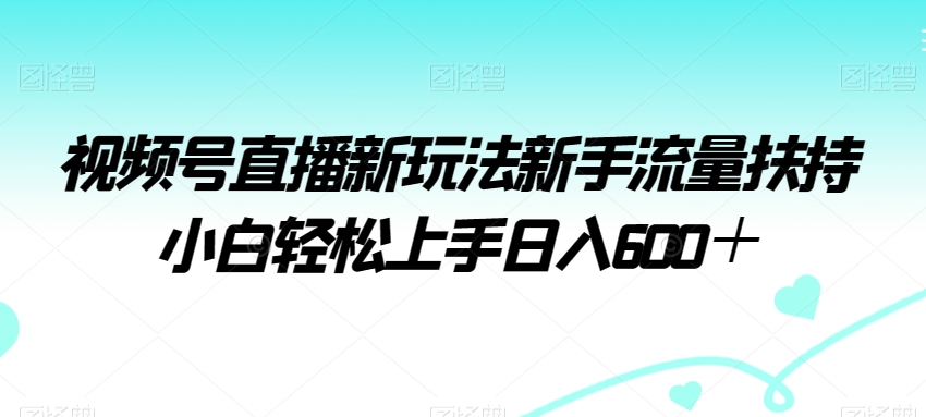 视频号直播新玩法新手流量扶持小白轻松上手日入600＋网赚项目-副业赚钱-互联网创业-资源整合华本网创