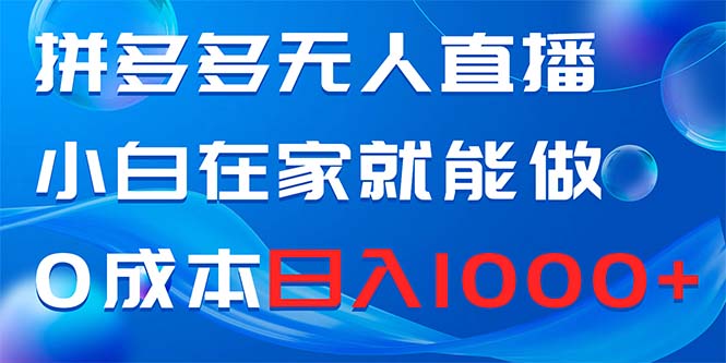 （8450期）拼多多无人直播，小白在家就能做，0成本日入1000+网赚项目-副业赚钱-互联网创业-资源整合华本网创