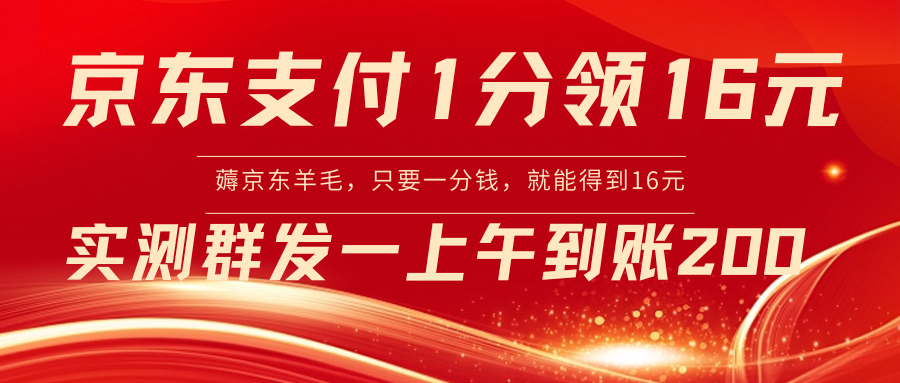 （8678期）京东支付1分得16元实操到账200网赚项目-副业赚钱-互联网创业-资源整合华本网创