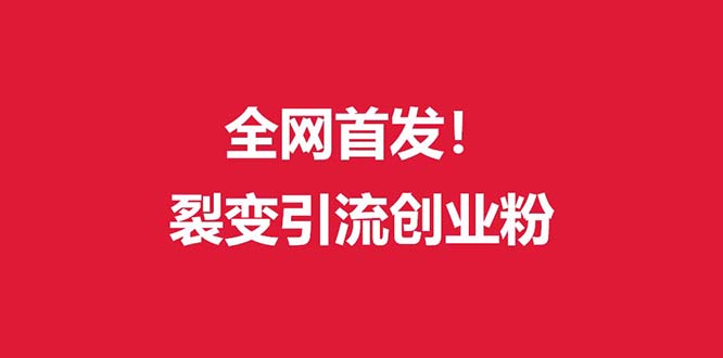 （9061期）（全网首发）外面收费几千的裂变引流高质量创业粉网赚项目-副业赚钱-互联网创业-资源整合华本网创