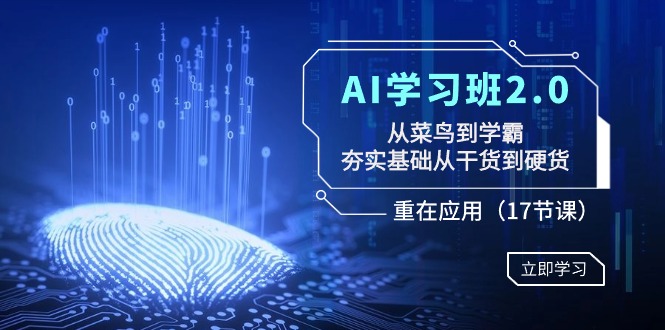 AI学习班2.0：从菜鸟到学霸，夯实基础从干货到硬货，重在应用（17节课）网赚项目-副业赚钱-互联网创业-资源整合华本网创