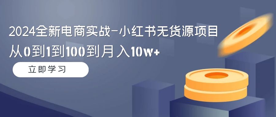 （9169期）2024全新电商实战-小红书无货源项目：从0到1到100到月入10w+网赚项目-副业赚钱-互联网创业-资源整合华本网创