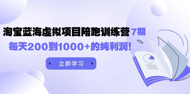 （9541期）黄岛主《淘宝蓝海虚拟项目陪跑训练营7期》每天200到1000+的纯利润网赚项目-副业赚钱-互联网创业-资源整合华本网创