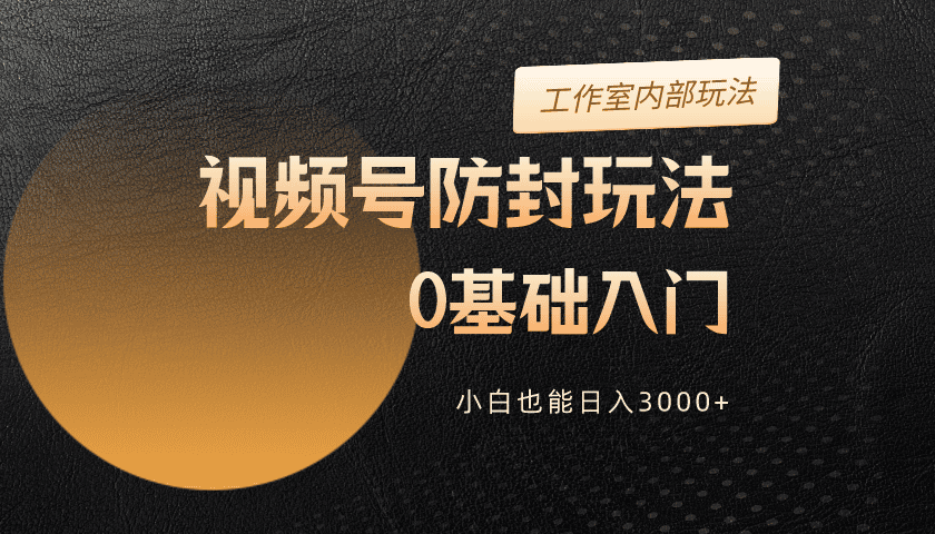 （10107期）2024视频号升级防封玩法，零基础入门，小白也能日入3000+网赚项目-副业赚钱-互联网创业-资源整合华本网创