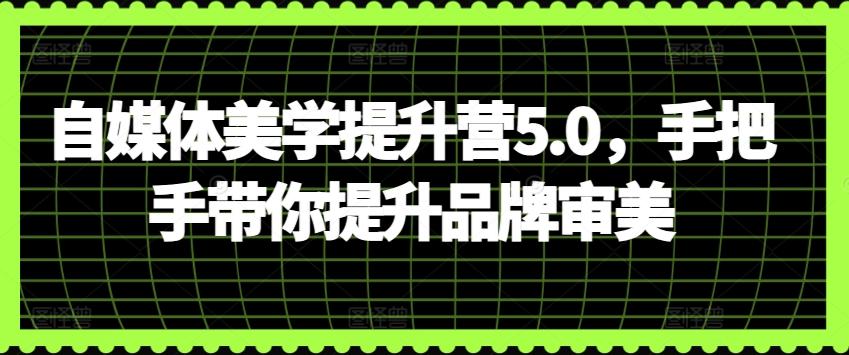 自媒体美学提升营5.0，手把手带你提升品牌审美网赚项目-副业赚钱-互联网创业-资源整合华本网创