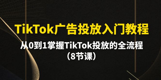 （10085期）TikTok广告投放入门教程，从0到1掌握TikTok投放的全流程（8节课）网赚项目-副业赚钱-互联网创业-资源整合华本网创