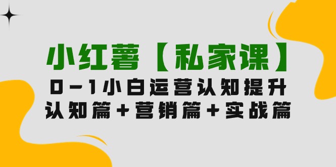 （9910期）小红薯【私家课】0-1玩赚小红书内容营销，认知篇+营销篇+实战篇（11节课）网赚项目-副业赚钱-互联网创业-资源整合华本网创