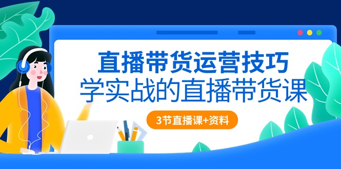 直播带货运营技巧，学实战的直播带货课（3节直播课+配套资料）网赚项目-副业赚钱-互联网创业-资源整合华本网创