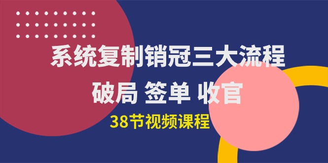 （10171期）系统复制 销冠三大流程，破局 签单 收官（38节视频课）网赚项目-副业赚钱-互联网创业-资源整合华本网创