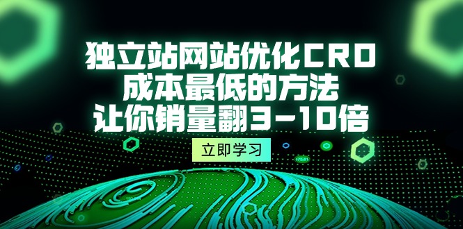 （10173期）独立站网站优化CRO，成本最低的方法，让你销量翻3-10倍（5节课）网赚项目-副业赚钱-互联网创业-资源整合华本网创