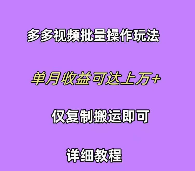 （10029期）拼多多视频带货快速过爆款选品教程 每天轻轻松松赚取三位数佣金 小白必…网赚项目-副业赚钱-互联网创业-资源整合华本网创