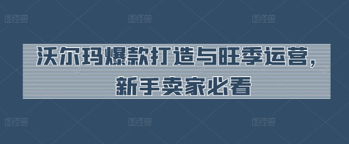 沃尔玛爆款打造与旺季运营，新手卖家必看网赚项目-副业赚钱-互联网创业-资源整合华本网创