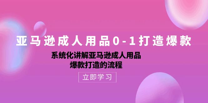 （10493期）亚马逊成人用品0-1打造爆款：系统化讲解亚马逊成人用品爆款打造的流程网赚项目-副业赚钱-互联网创业-资源整合华本网创