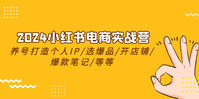 （10375期）2024小红书电商实战营，养号打造IP/选爆品/开店铺/爆款笔记/等等（24节）网赚项目-副业赚钱-互联网创业-资源整合华本网创