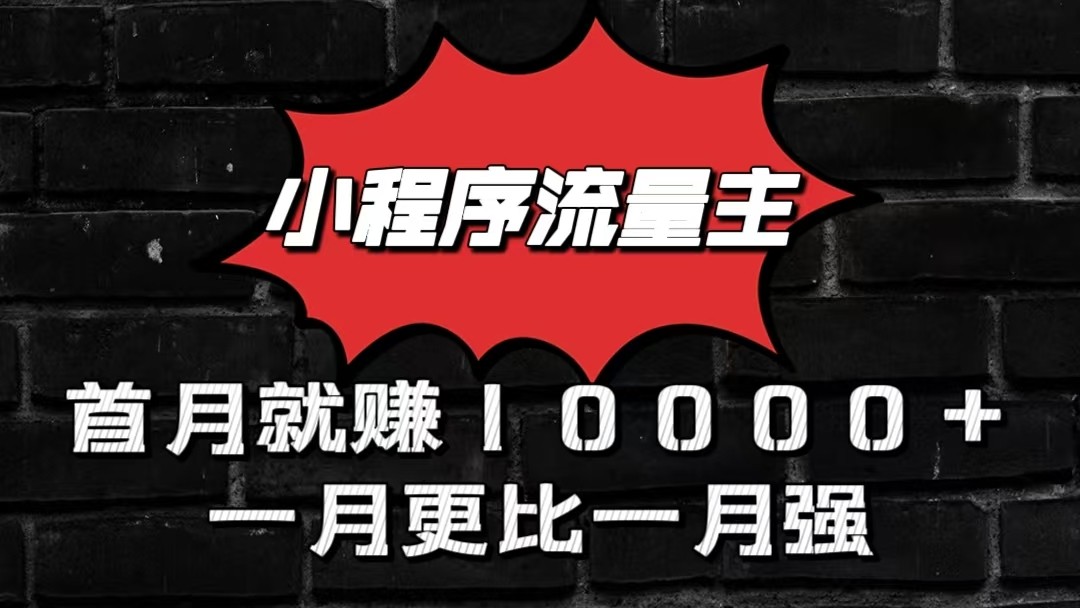 小程序流量主首月就赚10000+，一月更比一月强！小本创业首选网赚项目-副业赚钱-互联网创业-资源整合华本网创