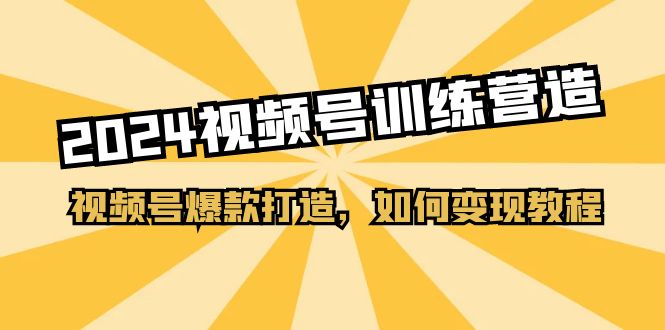 （11135期）2024视频号训练营，视频号爆款打造，如何变现教程（20节课）网赚项目-副业赚钱-互联网创业-资源整合华本网创