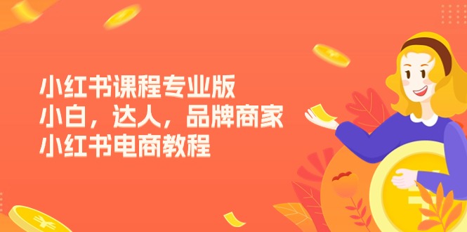 （11022期）小红书课程专业版，小白，达人，品牌商家，小红书电商教程（15节）网赚项目-副业赚钱-互联网创业-资源整合华本网创