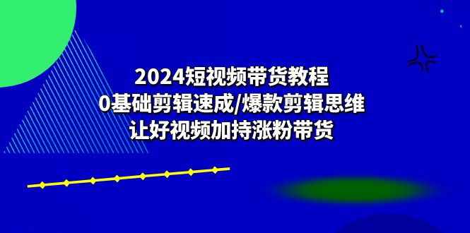 （10982期）2024短视频带货教程：0基础剪辑速成/爆款剪辑思维/让好视频加持涨粉带货网赚项目-副业赚钱-互联网创业-资源整合华本网创