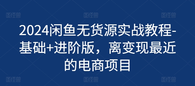 2024闲鱼无货源实战教程-基础+进阶版，离变现最近的电商项目网赚项目-副业赚钱-互联网创业-资源整合华本网创