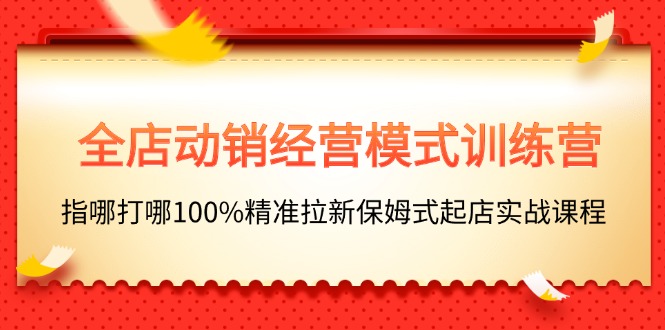 （11460期）全店动销-经营模式训练营，指哪打哪100%精准拉新保姆式起店实战课程网赚项目-副业赚钱-互联网创业-资源整合华本网创