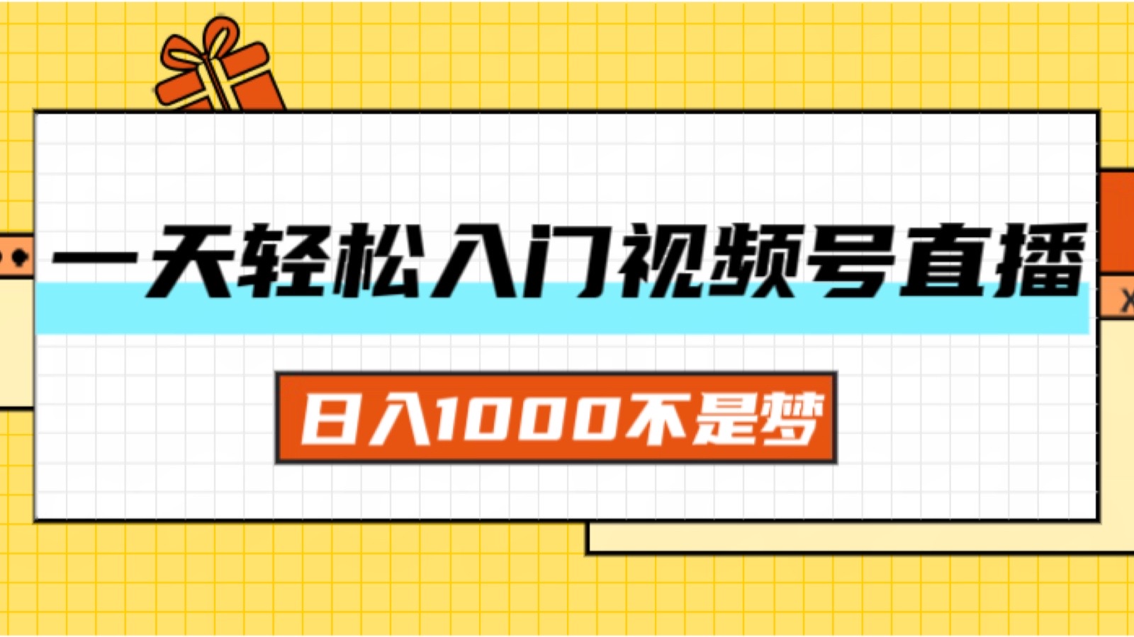 （11906期）一天入门视频号直播带货，日入1000不是梦网赚项目-副业赚钱-互联网创业-资源整合华本网创