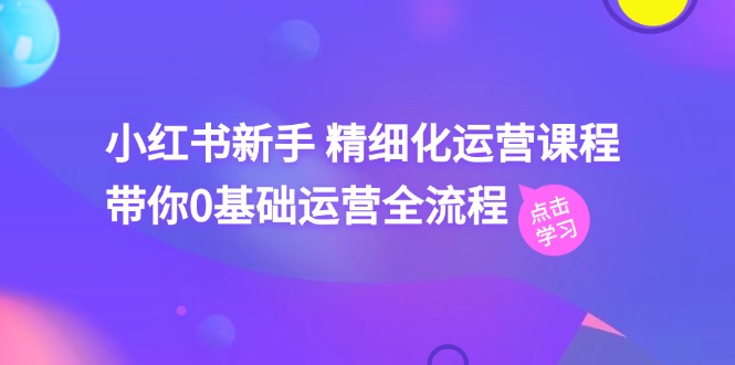 小红书新手精细化运营课程，带你0基础运营全流程（42节视频课）网赚项目-副业赚钱-互联网创业-资源整合华本网创