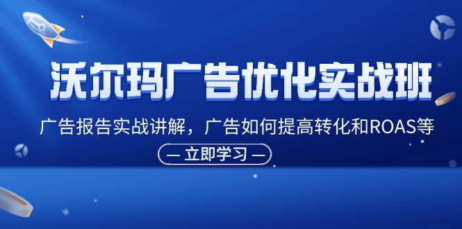 沃尔玛广告优化实战班，广告报告实战讲解，广告如何提高转化和ROAS等网赚项目-副业赚钱-互联网创业-资源整合华本网创