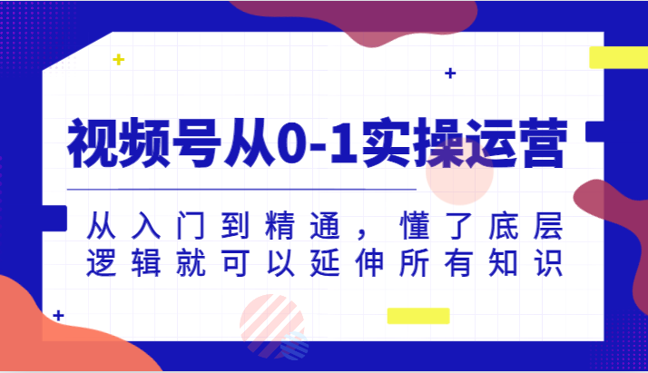 视频号从0-1实操运营，从入门到精通，懂了底层逻辑就可以延伸所有知识（更新2024.7）网赚项目-副业赚钱-互联网创业-资源整合华本网创