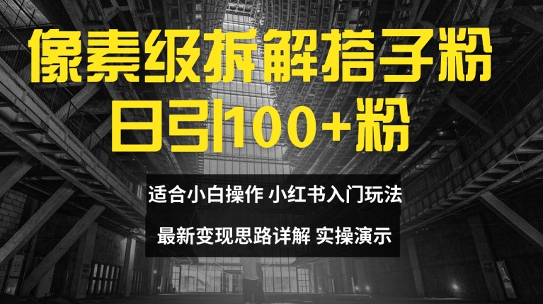 像素级拆解搭子粉，日引100+，小白看完可上手，最新变现思路详解网赚项目-副业赚钱-互联网创业-资源整合华本网创