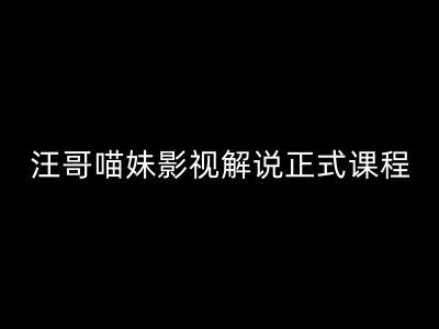 汪哥影视解说正式课程：剪映/PR教学/视解说剪辑5大黄金法则/全流程剪辑7把利器等等网赚项目-副业赚钱-互联网创业-资源整合华本网创