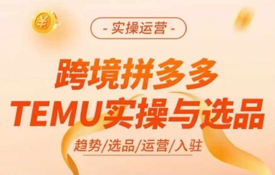 跨境拼多多TEMU实操与选品，多多temu跨境选品运营实操网赚项目-副业赚钱-互联网创业-资源整合华本网创