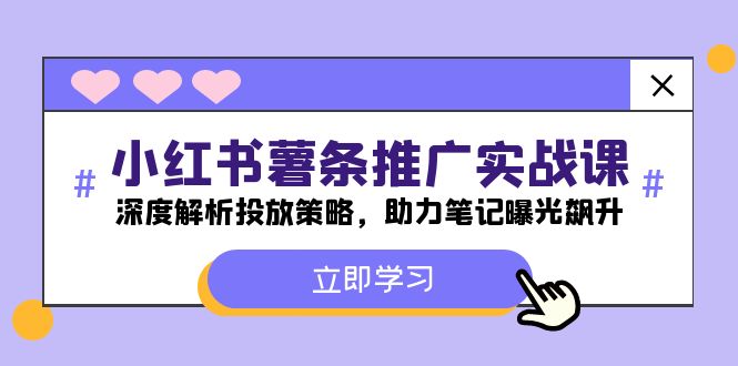 （12289期）小红书-薯 条 推 广 实战课：深度解析投放策略，助力笔记曝光飙升网赚项目-副业赚钱-互联网创业-资源整合华本网创