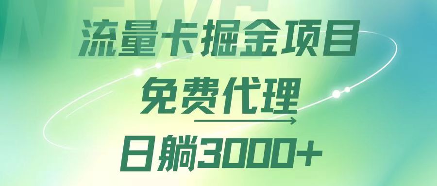 （12321期）流量卡掘金代理，日躺赚3000+，变现暴力，多种推广途径网赚项目-副业赚钱-互联网创业-资源整合华本网创