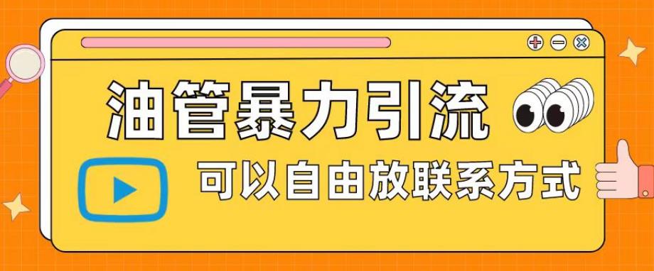 油管暴力引流，可以自由放联系方式【揭秘】网赚项目-副业赚钱-互联网创业-资源整合华本网创