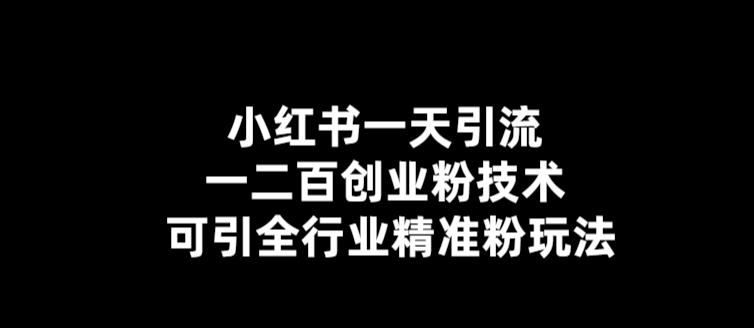 （5819期）【引流必备】小红书一天引流一二百创业粉技术，可引全行业精准粉玩法网赚项目-副业赚钱-互联网创业-资源整合华本网创