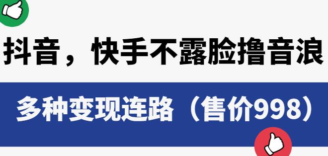 抖音快手不露脸撸音浪项目，多种变现连路（售价998）网赚项目-副业赚钱-互联网创业-资源整合华本网创