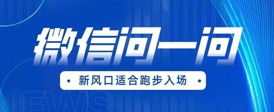 全网首发微信问一问新风口变现项目（价值1999元）【揭秘】网赚项目-副业赚钱-互联网创业-资源整合华本网创