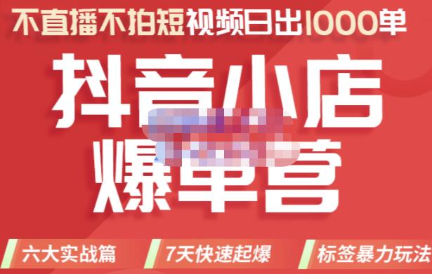 推易电商·2022年抖音小店爆单营，不直播、不拍短视频、日出1000单，暴力玩法网赚项目-副业赚钱-互联网创业-资源整合华本网创