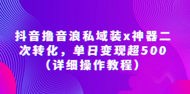 （6186期）抖音撸音浪私域装x神器二次转化，单日变现超500（详细操作教程）网赚项目-副业赚钱-互联网创业-资源整合华本网创