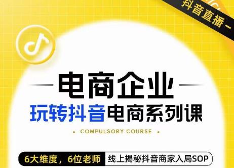 玺承·电商企业玩转抖音电商系列课，6大维度，6位老师，线上揭秘抖音商家入局SOP网赚项目-副业赚钱-互联网创业-资源整合华本网创