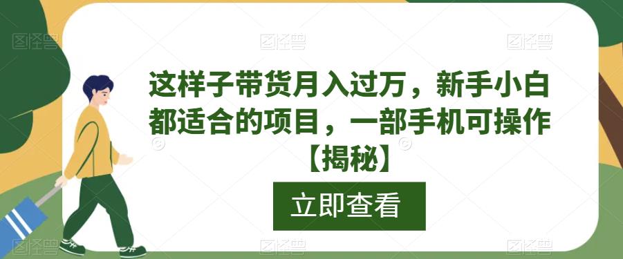 这样子带货月入过万，新手小白都适合的项目，一部手机可操作【揭秘】网赚项目-副业赚钱-互联网创业-资源整合华本网创